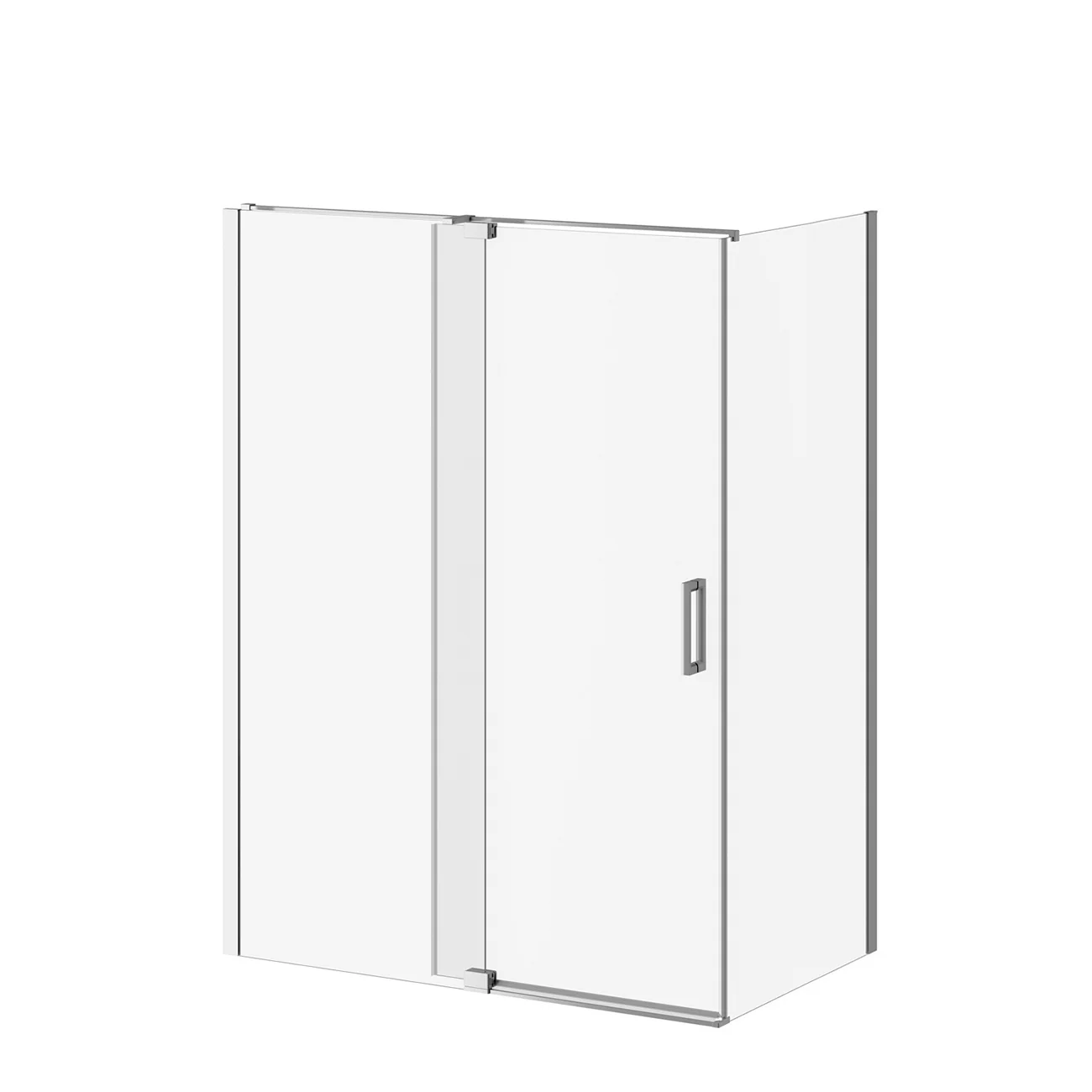 Distink (Box 1 of 2) 60" x 77" Pivot Shower Door for Corner Installation - Chrome DR1747-110-003 Kalia
