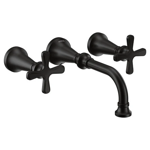 Colinet Wall Mount Bathroom Faucet Trim - Matte Black TS44105BL Moen