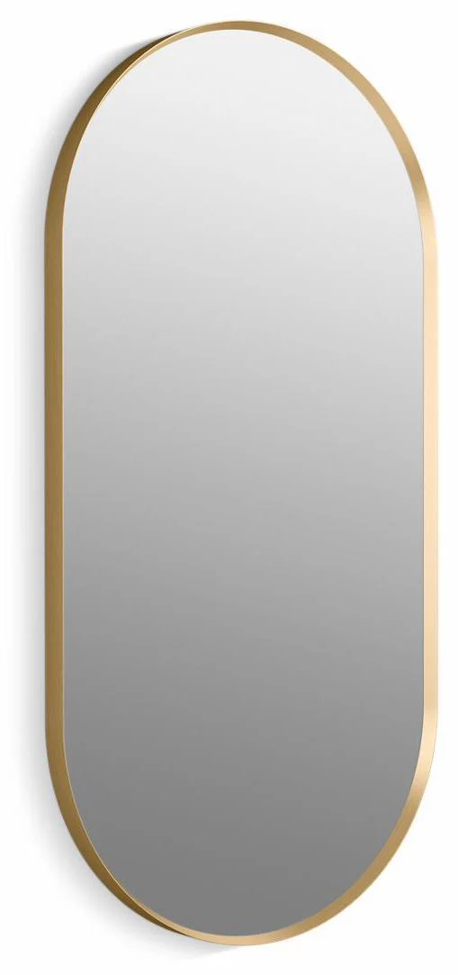 Essential 20" x 40" Capsule Decorative Mirror - Moderne Brushed Gold 26051-BGL Kohler