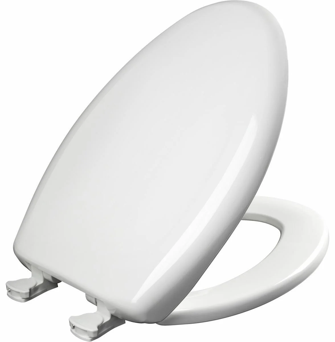 Elongated Easy-Clean Plastic Toilet Seat with STA-TITE Seat Fastening System - Crane White 1200SLOWT 020 Bemis