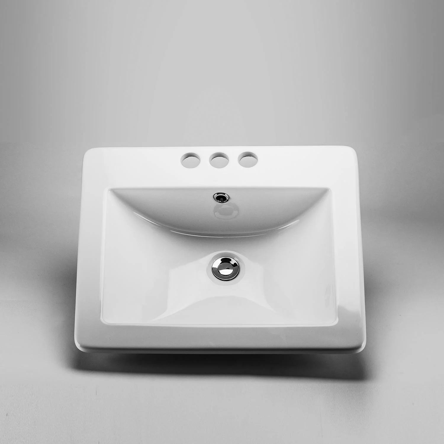 Ceramic Drop-In 4"cc Bathroom Sink - White 36864 Acritec