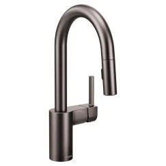 Align Bar Faucet with Pulldown Spray - Black Stainless 5965BLS Moen