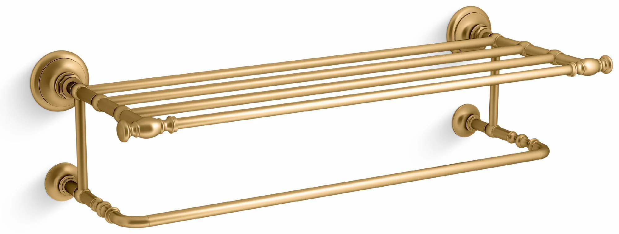 Artifacts Hotelier Towel Bar Shelf - Vibrant Brushed Moderne Brass 72575-2MB Kohler