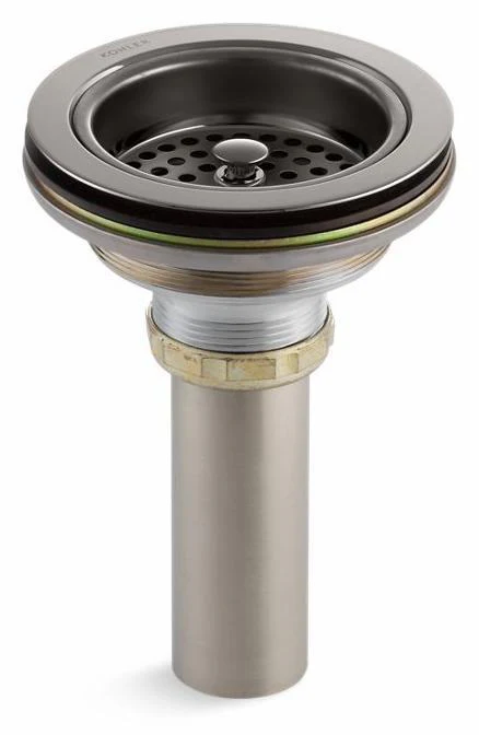 Duostrainer Sink Drain and Strainer Basket With Tailpiece - Vibrant Titanium 8801-TT Kohler