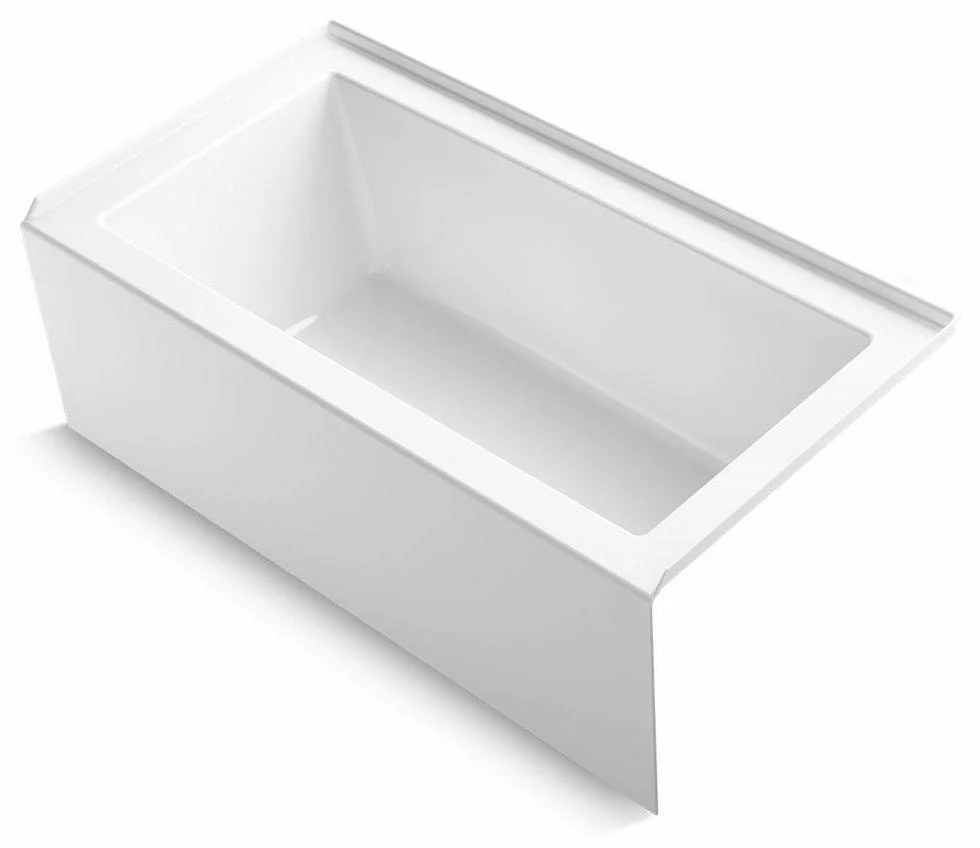 Underscore Rectangle 60" x 32" Alcove Bath with Integral Apron/Flange and RH Drain - White 20202-RA-0 Kohler