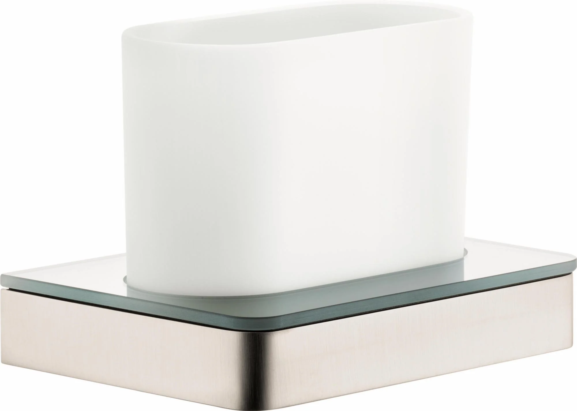 Axor Universal Softsquare Toothbrush Tumbler - Brushed Nickel 42834820 Axor