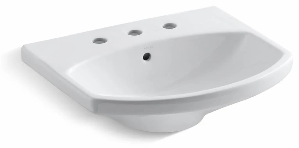 Cimarron Bathroom Widespread Pedestal Sink Top - White 2363-8-0 Kohler