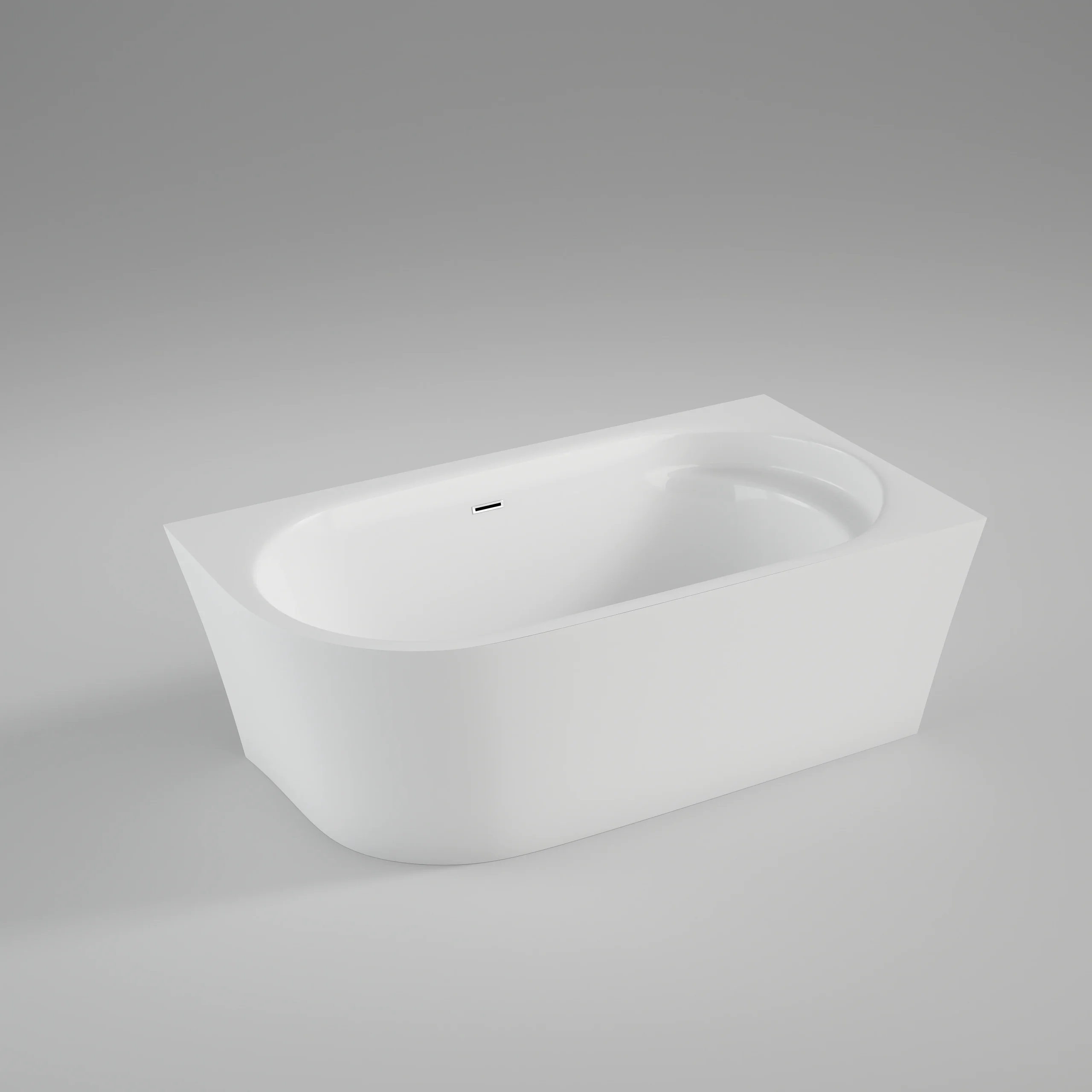 Milla Semi-Freestanding RH Corner Bathtub - White 44606 Acritec