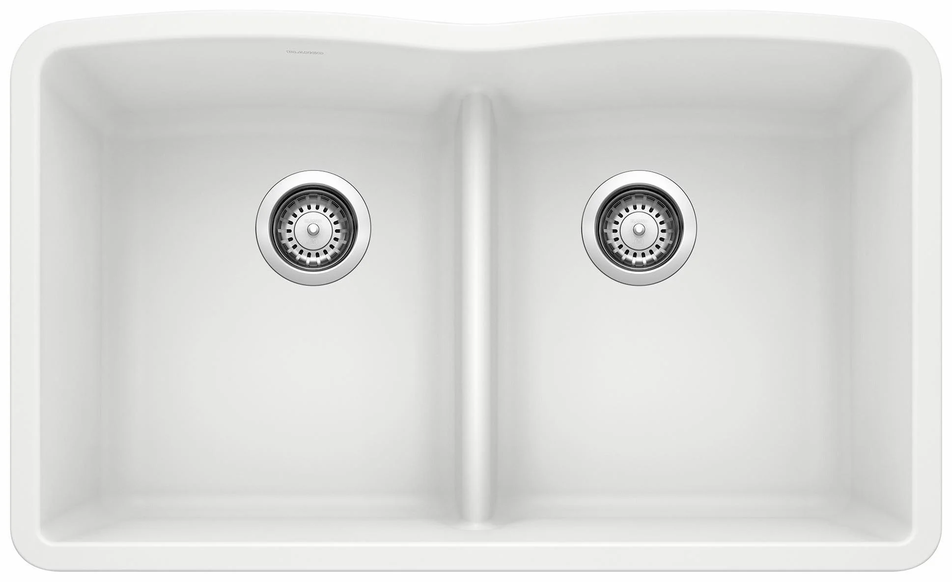 Diamond U 2 Bowl Low Divide Undermount Silgranit Sink - White 401838 Blanco