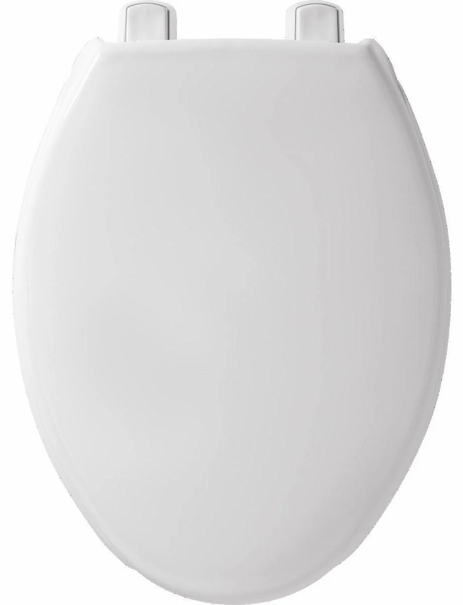 Elongated Open Front Medic-Aid Plastic Toilet Seat With Cover - White 2L2150T 000 Bemis