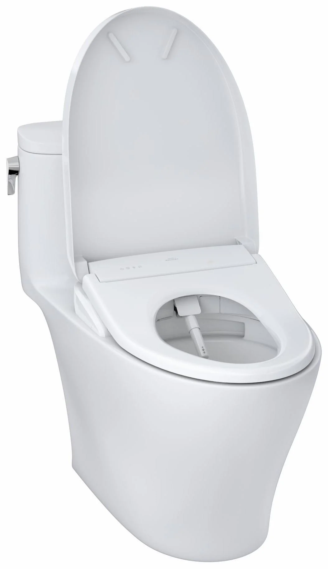 Nexus Comfort Height Elongated 1.28 GPF 1-Piece Toilet with Washlet+ Bidet Seat - Cotton White MW6424726CEFG#01 Toto