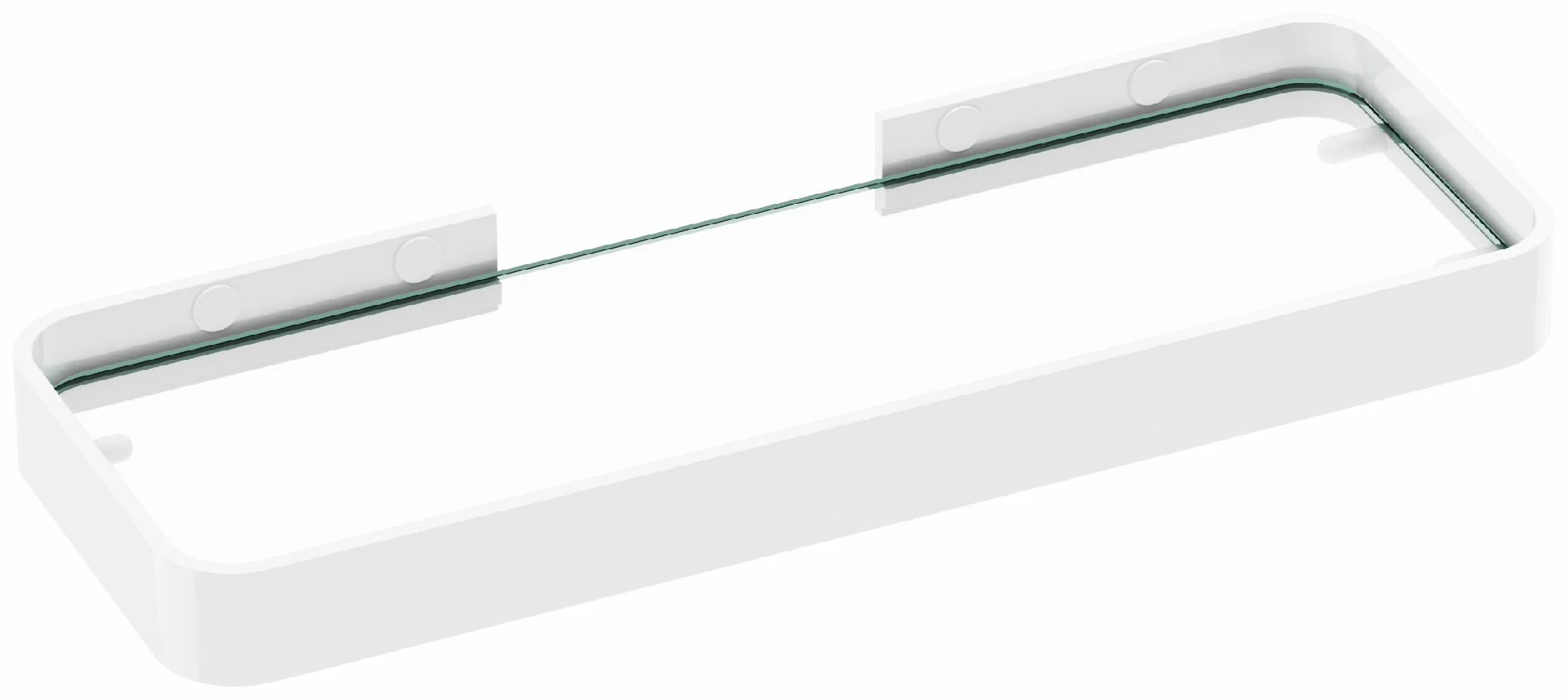 Manhattan 14" Glass Bathroom Shelf - Glossy White 10042819-276 Maax