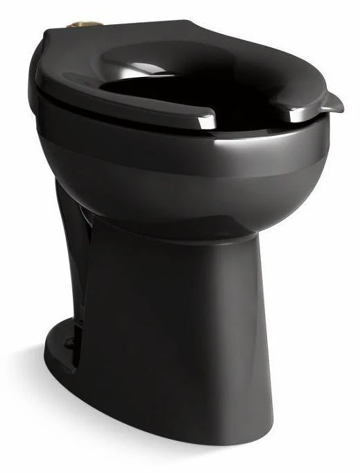 Highcliff Ultra Flushometer Toilet Bowl with Top Spud - Black Black 96057-7 Kohler