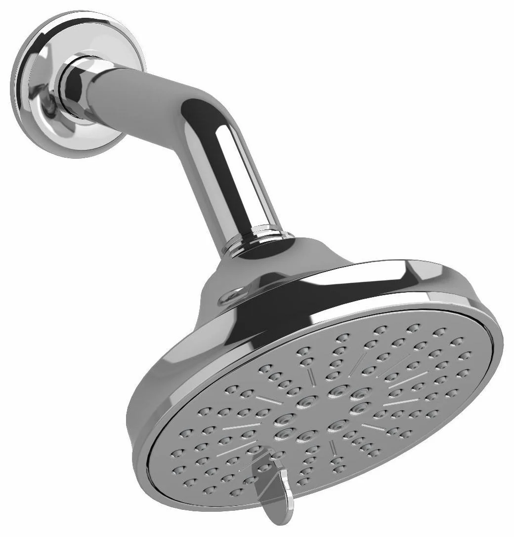 Momenti 5" 2-Function Round Showerhead with Arm - Chrome 356C RIOBEL