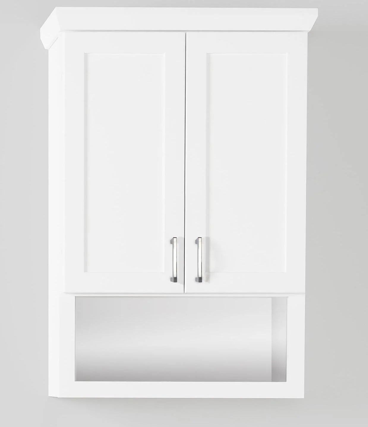 2-Door Bathroom Storage Cabinet Painted Classic Modern Shaker - White OTJ-MSWH Stonewood Cabinetry