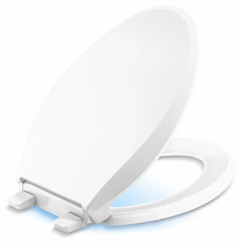 Cachet Nightlight ReadyLatch Quiet-Close Elongated Toilet Seat - White 75796-RL-0 Kohler
