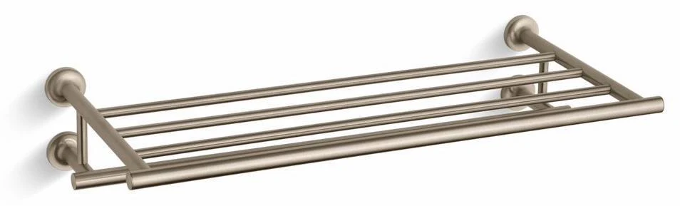 Purist Hotelier Towel Bar Shelf - Vibrant Brushed Bronze 14381-BV Kohler
