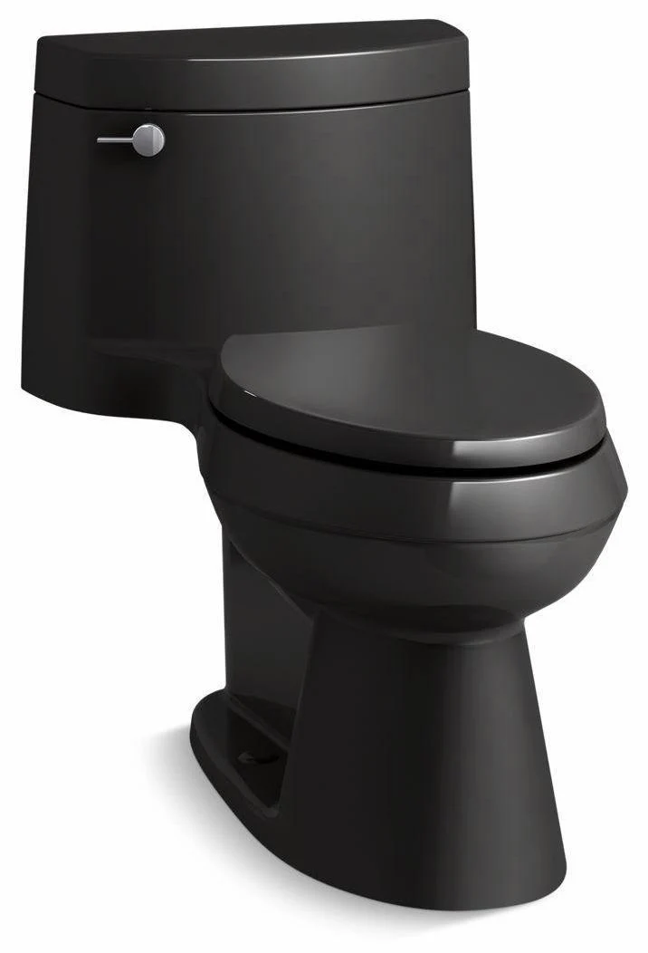 Cimarron Comfort Height 1-Piece Elongated 1.28 GPF Toilet with Quiet-Close Seat - Black Black 3619-7 Kohler