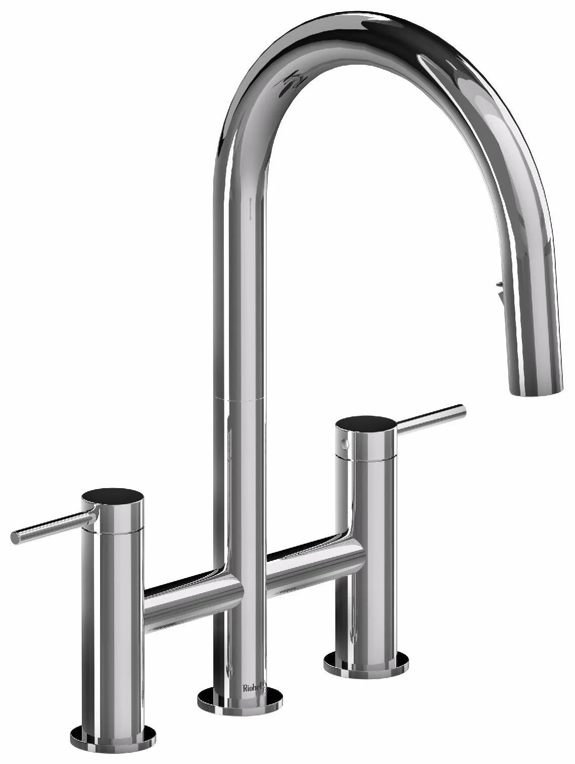 Azure Bridge Kitchen Faucet with Pulldown Spray - Chrome AZ400C RIOBEL