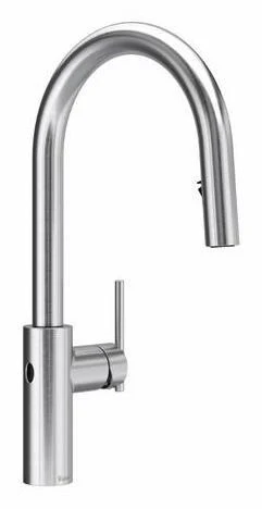 Lateral Touchless Kitchen Faucet with Pulldown Spray with C-Spout - Stainless Steel LT211SS RIOBEL