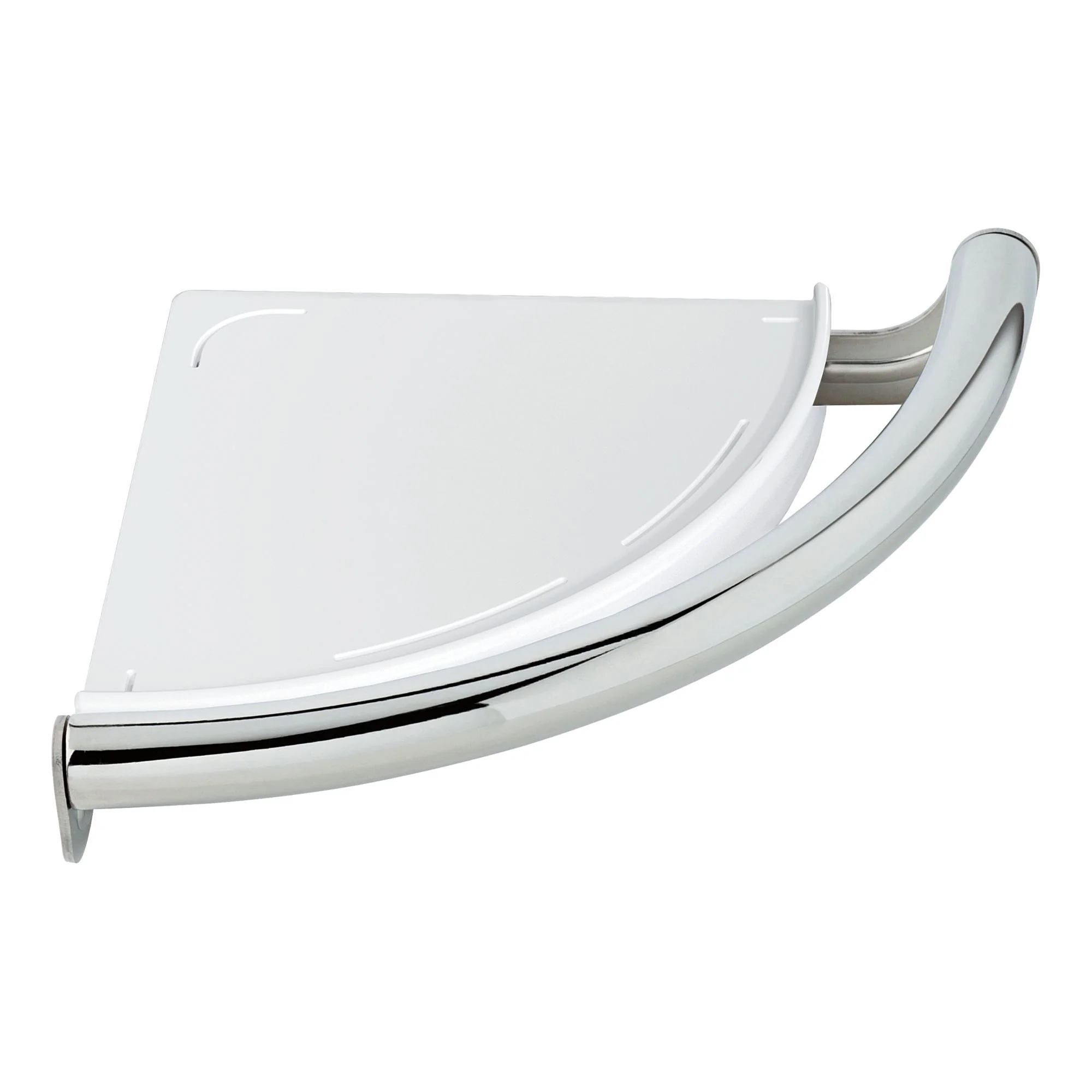 Contemporary Corner Shelf with Assist Bar - Chrome 41516 Delta