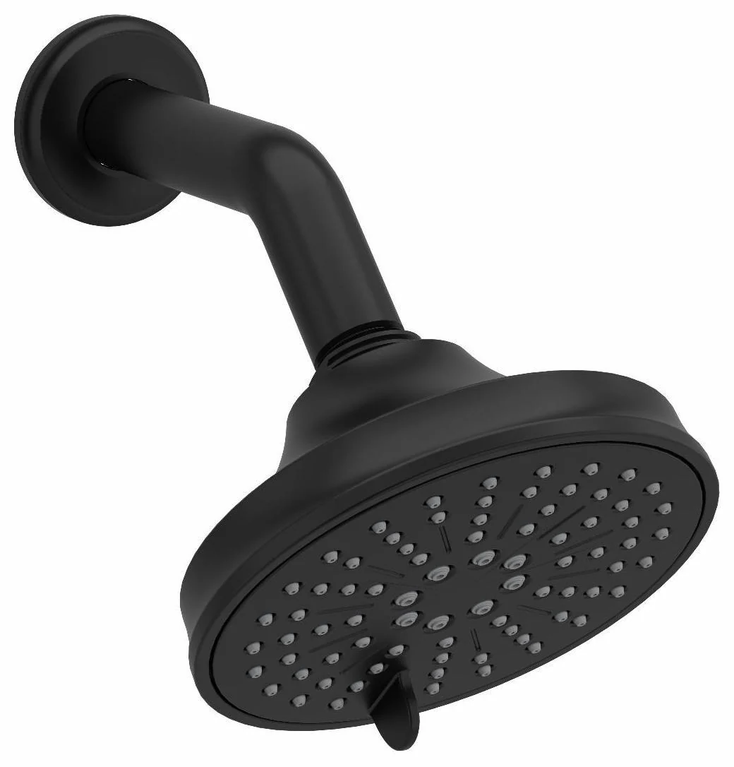 Momenti 5" 2-Function Round Showerhead with Arm - Black 356BK RIOBEL