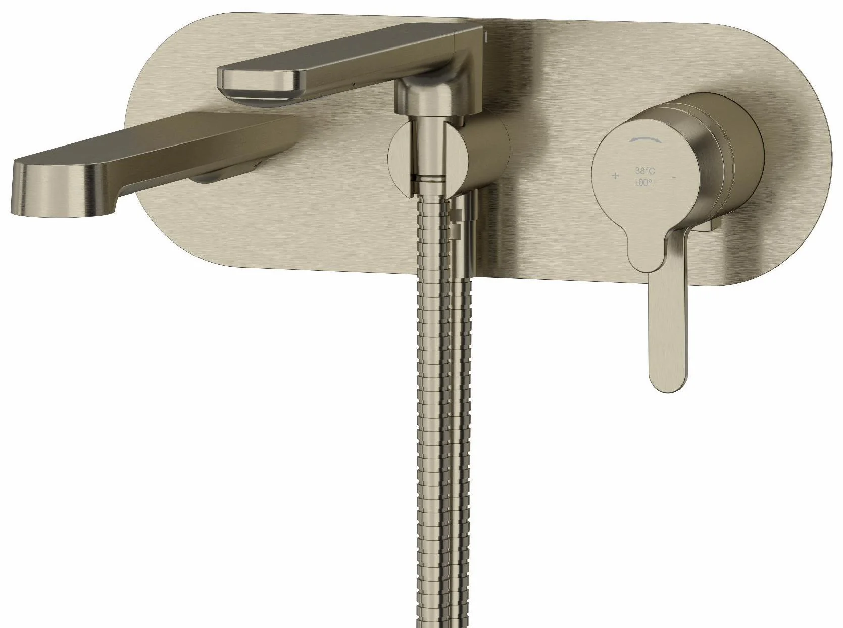 Nibi Wall Mount Tub Filler Trim - Brushed Nickel TNB21BN RIOBEL