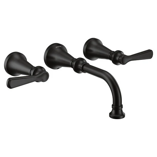 Colinet Wall Mount Bathroom Faucet Trim - Matte Black TS44104BL Moen