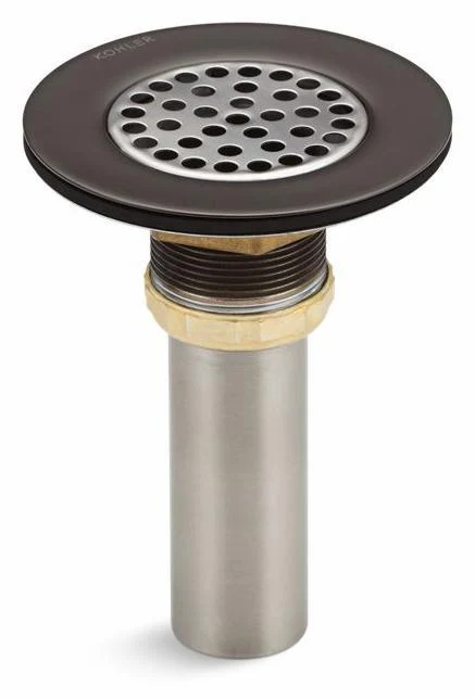 Brass Sink Drain and Strainer with Tailpiece For 3-1/2" to 4" Outlet - Oil-Rubbed Bronze 8807-2BZ Kohler