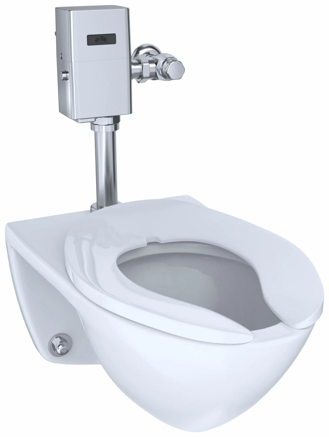 Elongated 1.0 GPF Wall-Mounted Flushometer Toilet Bowl with Top Spud - Cotton White CT708U#01 Toto