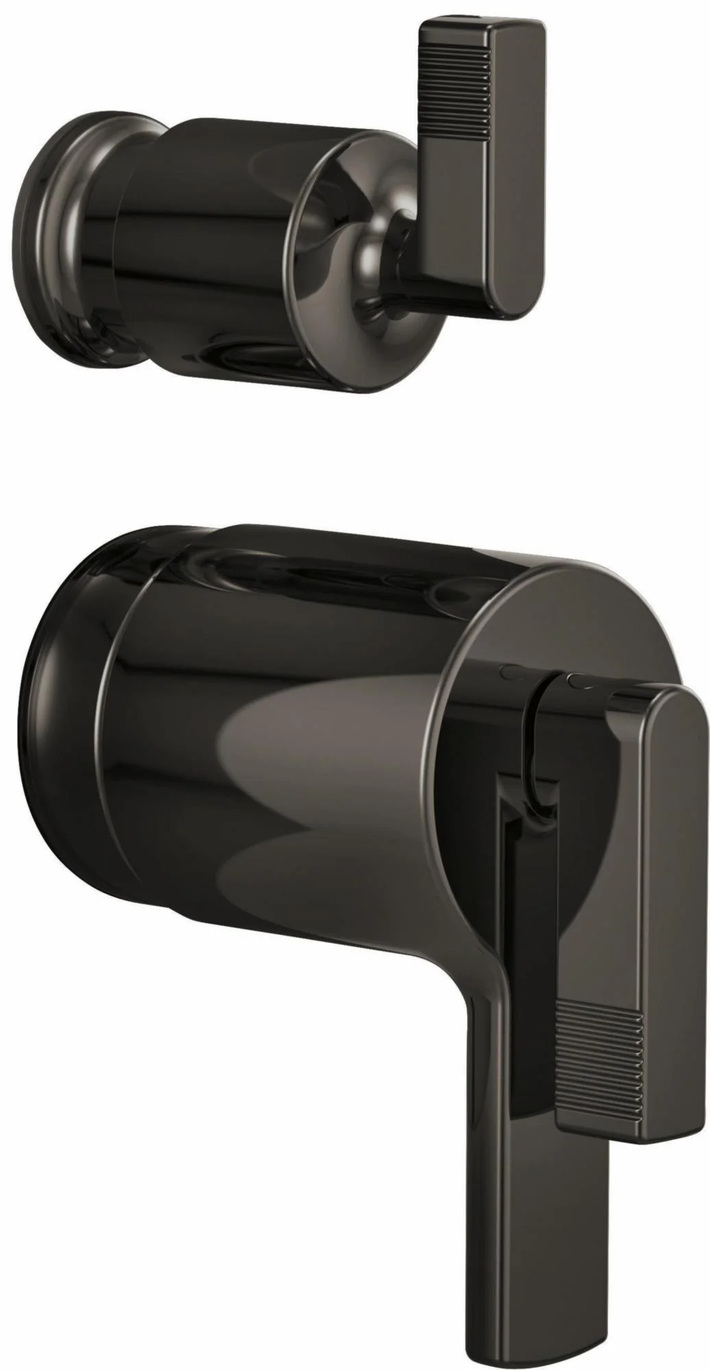 Kintsu Thermostatic Valve with Diverter Lever Handle Kit - Brilliance Black Onyx HL7506-BNX Brizo