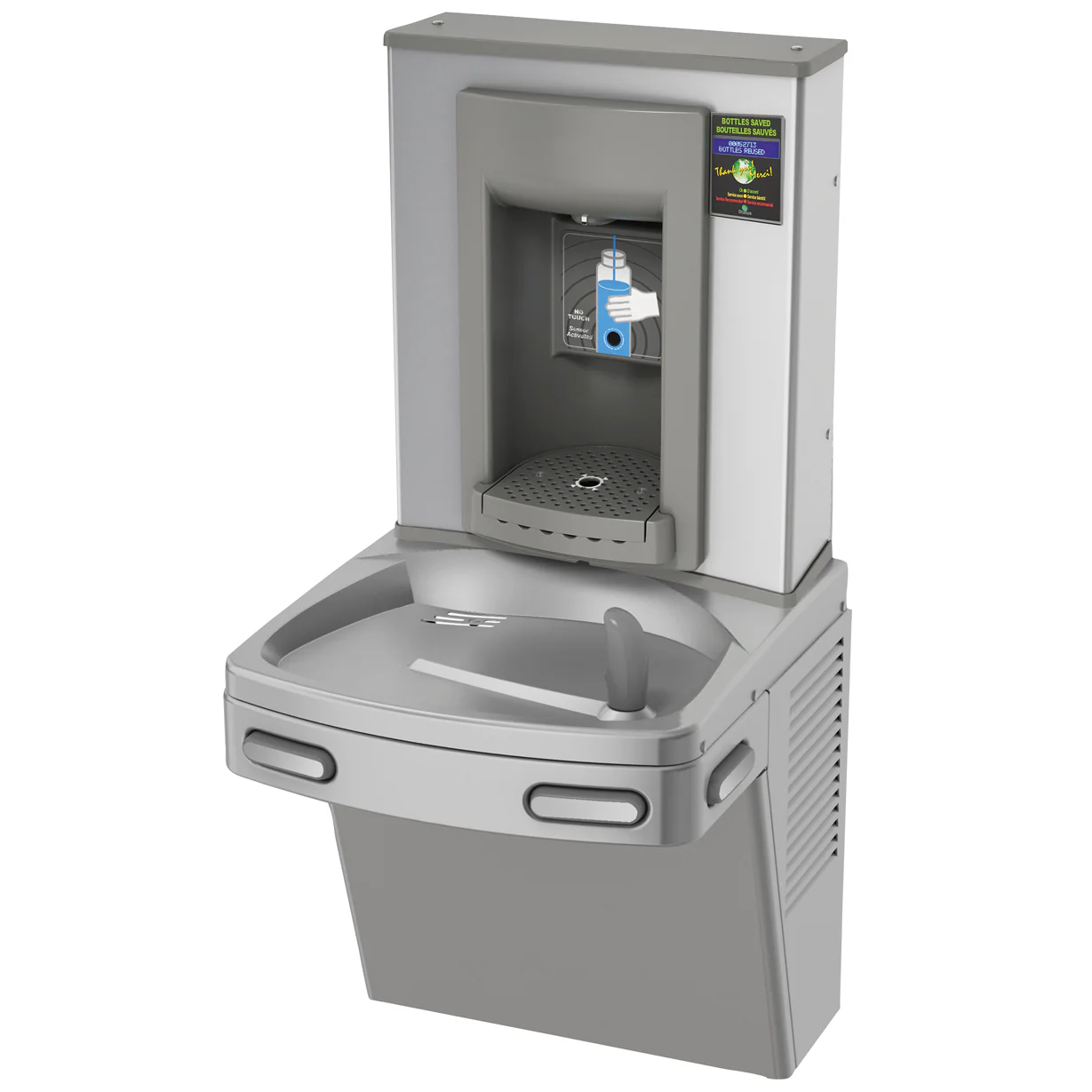 Electronic Non-Chilled Bottle Filler and Drinking Fountain Non-Filtered - Brushed Stainless KEPAC-EBF-STN Franke