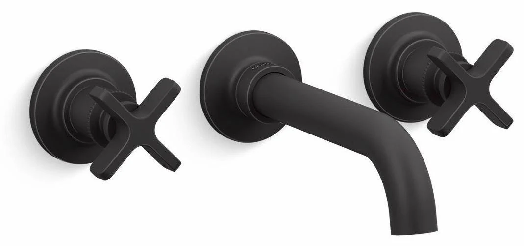 Castia by Studio McGee Wall Mount Bathroom Faucet Trim - Matte Black T35909-3-BL Kohler