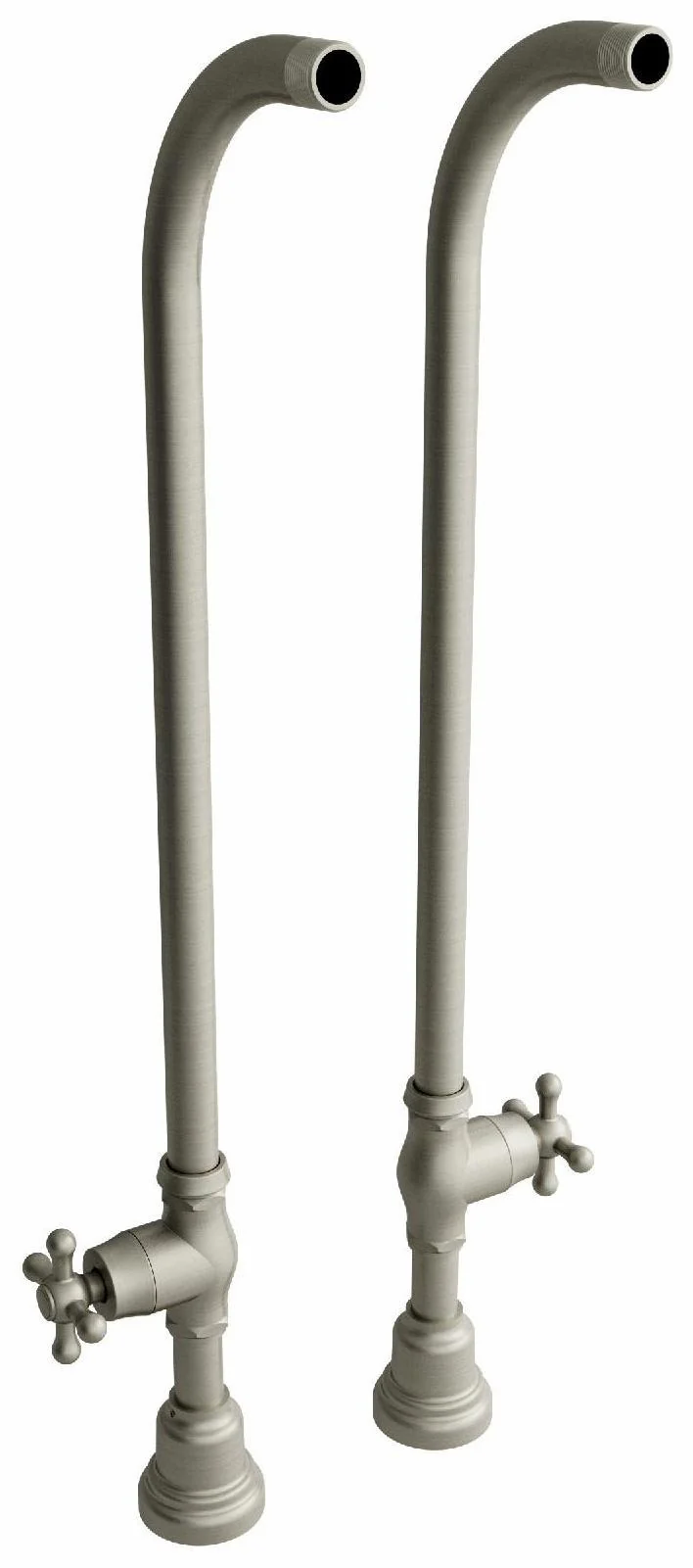 30" Floor Mount Riser Pair With Stop Valves - Brushed Nickel TU44BN RIOBEL