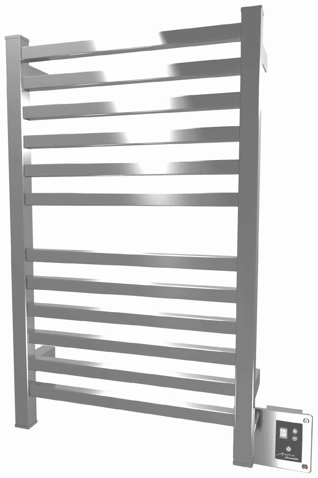 Quadro Heated Towel Bar - Polished Q2033P Amba
