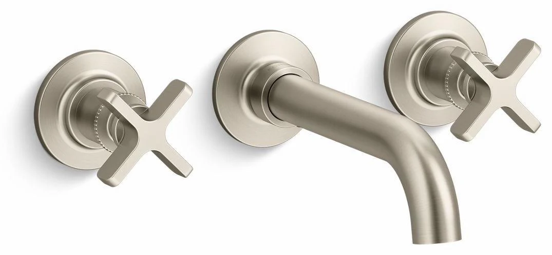 Castia by Studio McGee Wall Mount Bathroom Faucet Trim - Vibrant Brushed Nickel T35909-3-BN Kohler