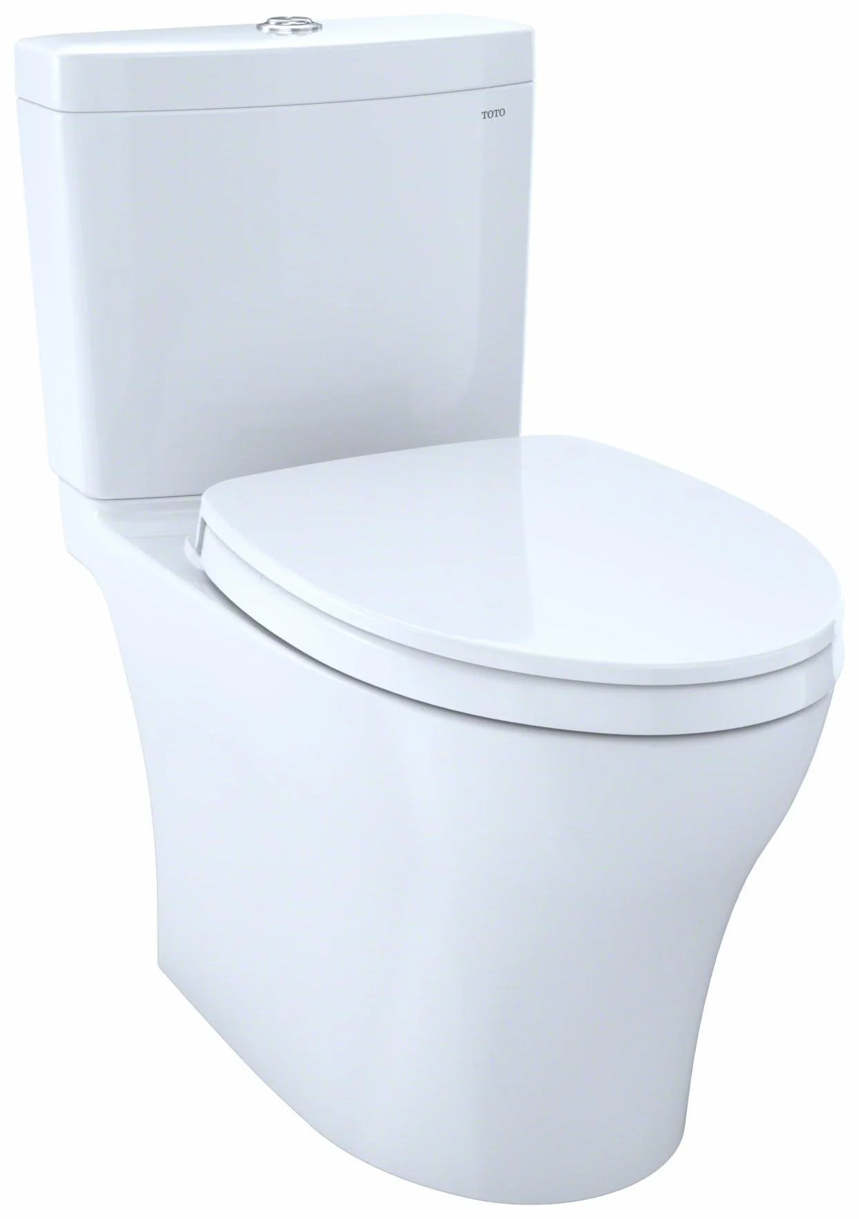 Aquia IV Comfort Height Elongated Dual Flush 1.28 and 0.9 GPF 2-Piece Toilet with SoftClose Seat - Cotton White MS446124CEMFGN#01 Toto