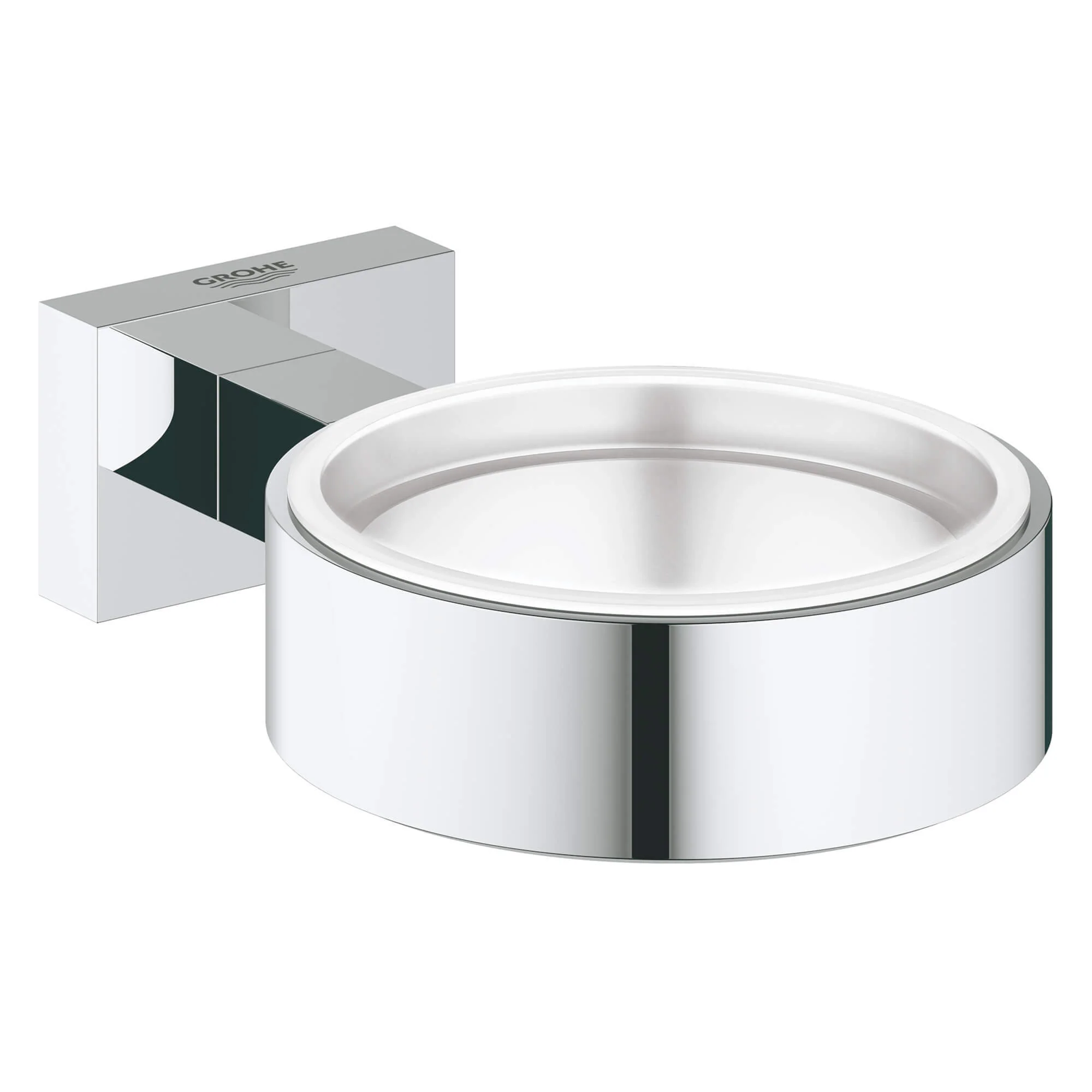 Essentials Cube Toothbrush or Tumbler Holder - Chrome 40508001 Grohe