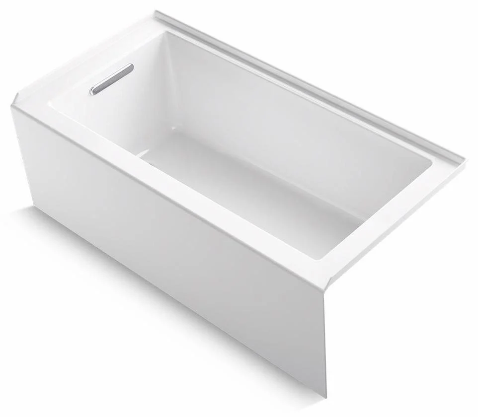 Underscore Rectangle 60" x 30" Alcove Bath with Integral Apron/Flange and LH Drain - White 1956-LA-0 Kohler