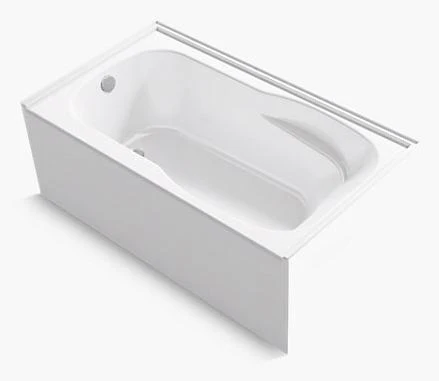 Wellbrook 60" LH Drain Alcove Tub with Armrests - White ACW20446L-0 Hytec
