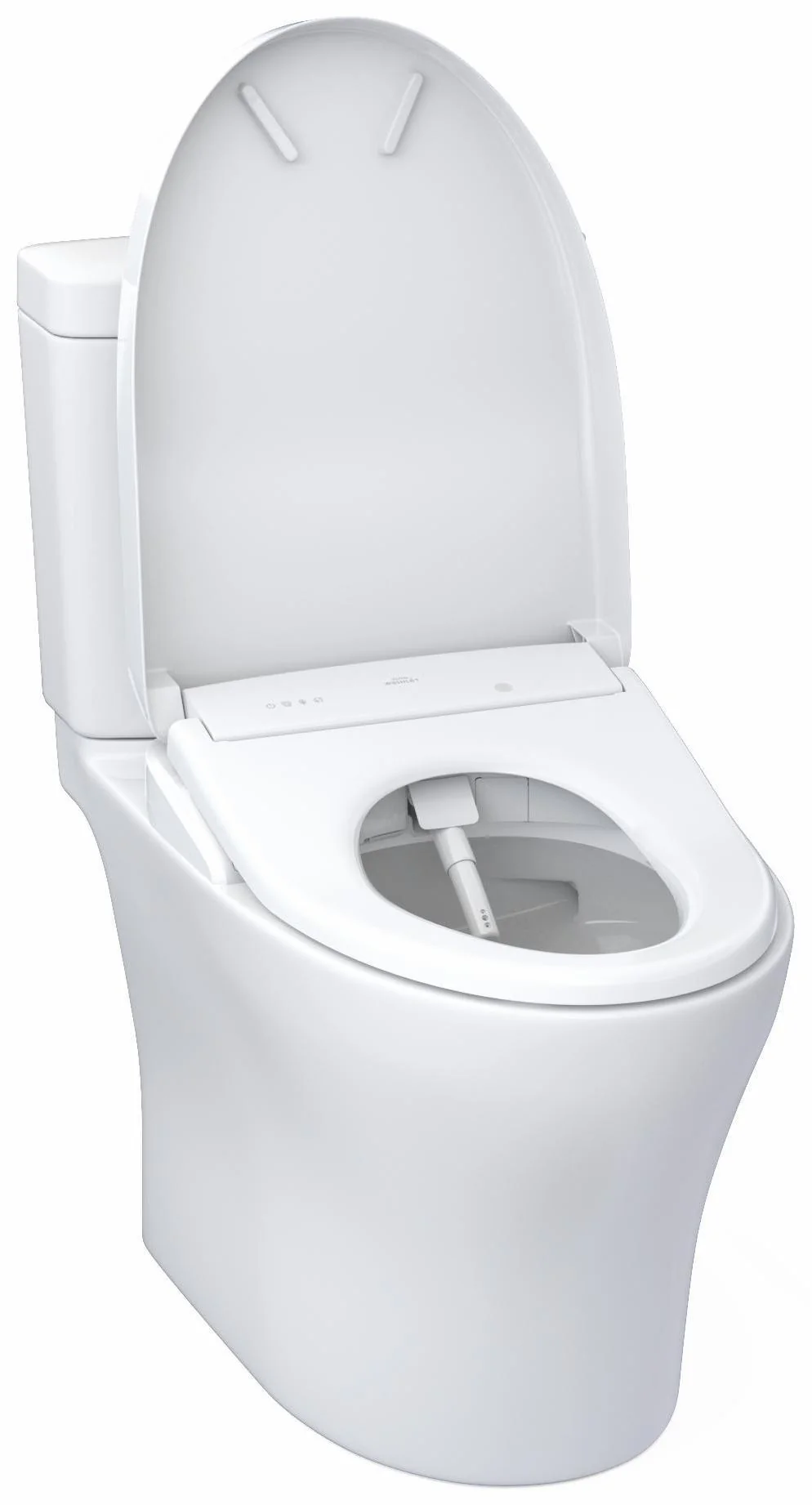 Aquia IV Comfort Height Elongated Dual Flush 1.28 and 0.9 GPF 2-Piece Toilet with WASHLET+ Bidet Seat - Cotton White MW4464726CEMFGN#01 Toto
