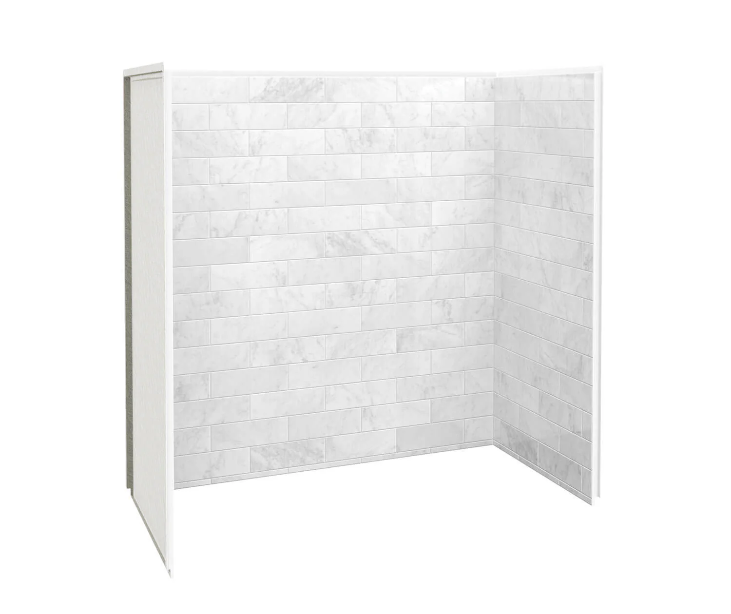 Utile 60" x 32" x 60" 3-Piece Alcove Tub Wall Kit - Carrara 103418-307-508-000 Maax