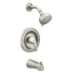 Adler 2-Handle Standard Tub and Shower Faucet - Spot Resist Brushed Nickel 82603SRN Moen