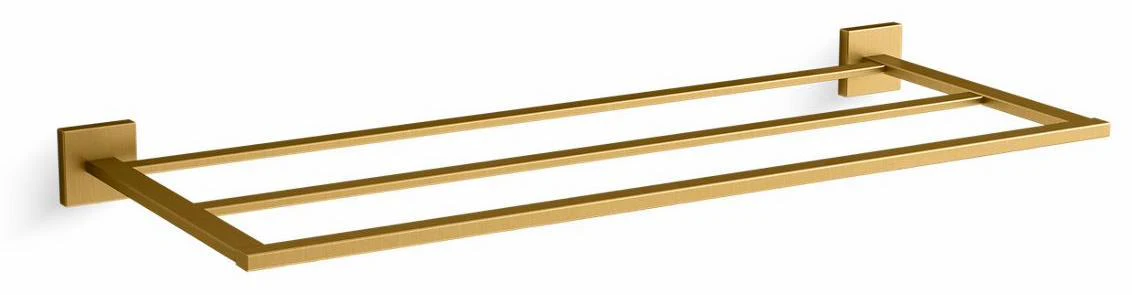 Square Hotelier Towel Bar Shelf - Vibrant Brushed Moderne Brass 23299-2MB Kohler
