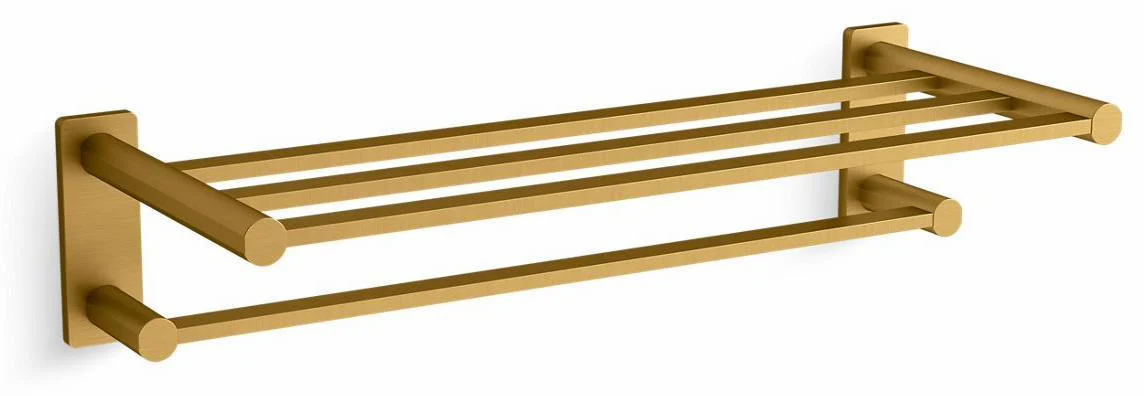 Parallel Hotelier Towel Bar Shelf - Vibrant Brushed Moderne Brass 23530-2MB Kohler