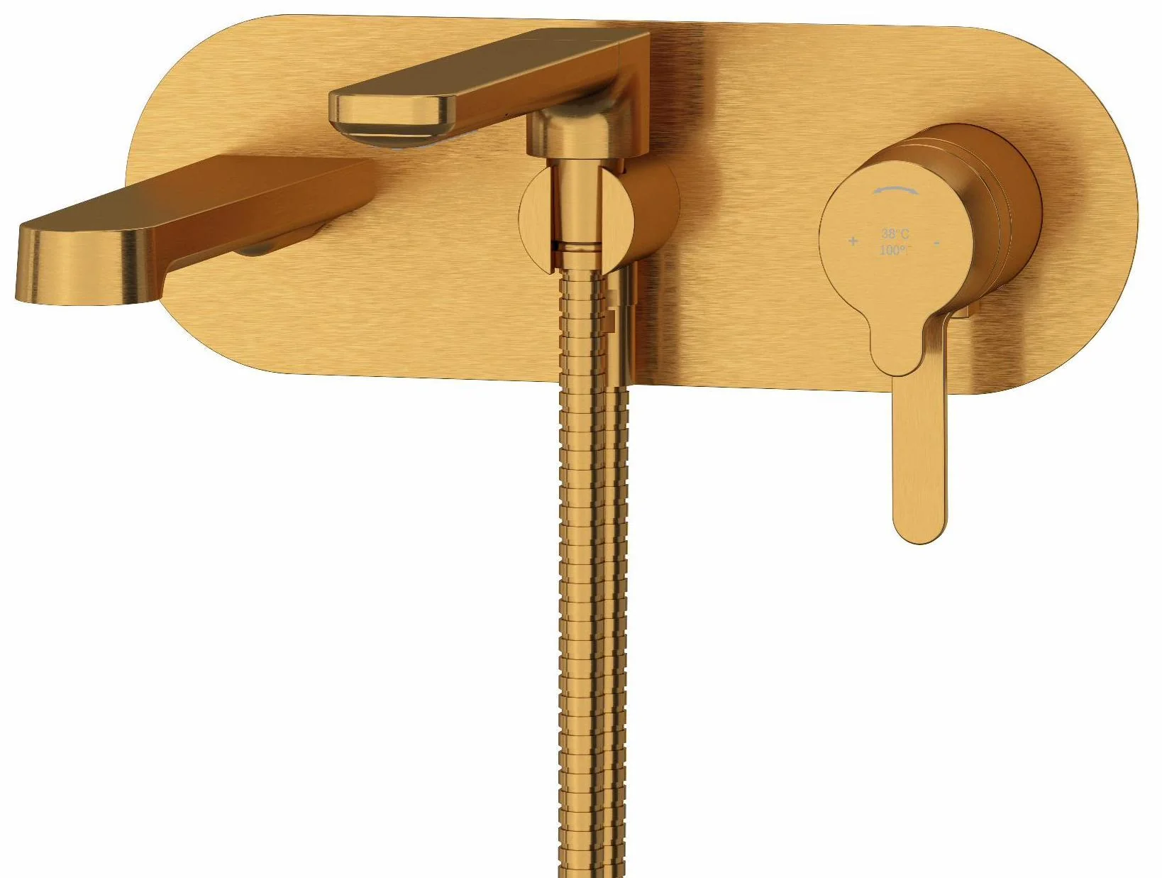 Nibi Wall Mount Tub Filler Trim - Brushed Gold TNB21BG RIOBEL