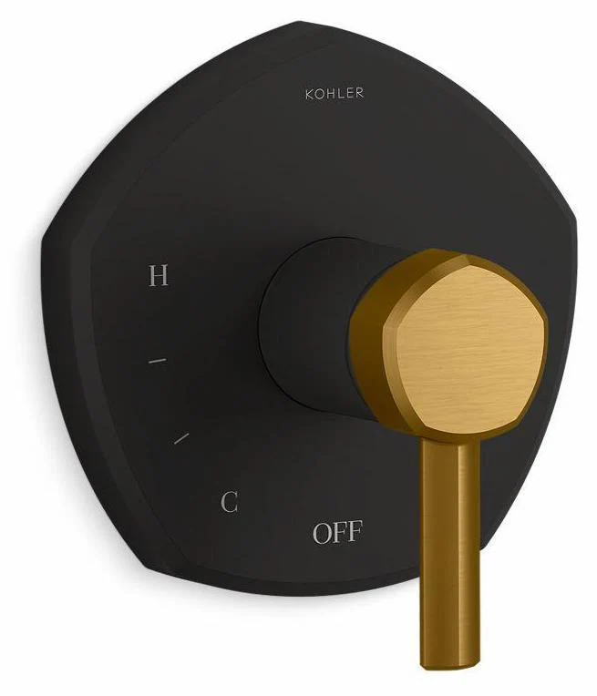 Occasion Rite-Temp Valve Trim - Matte Black with Brushed Moderne Brass TS27043-4-BMB Kohler