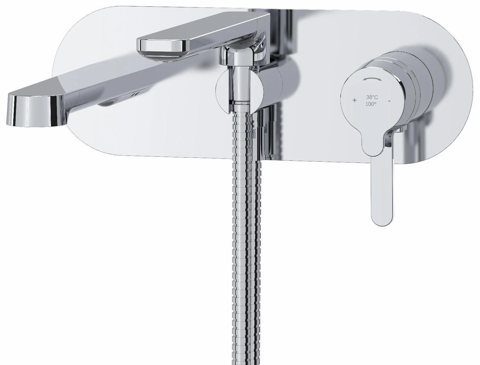 Nibi Wall Mount Tub Filler Trim - Chrome TNB21C RIOBEL