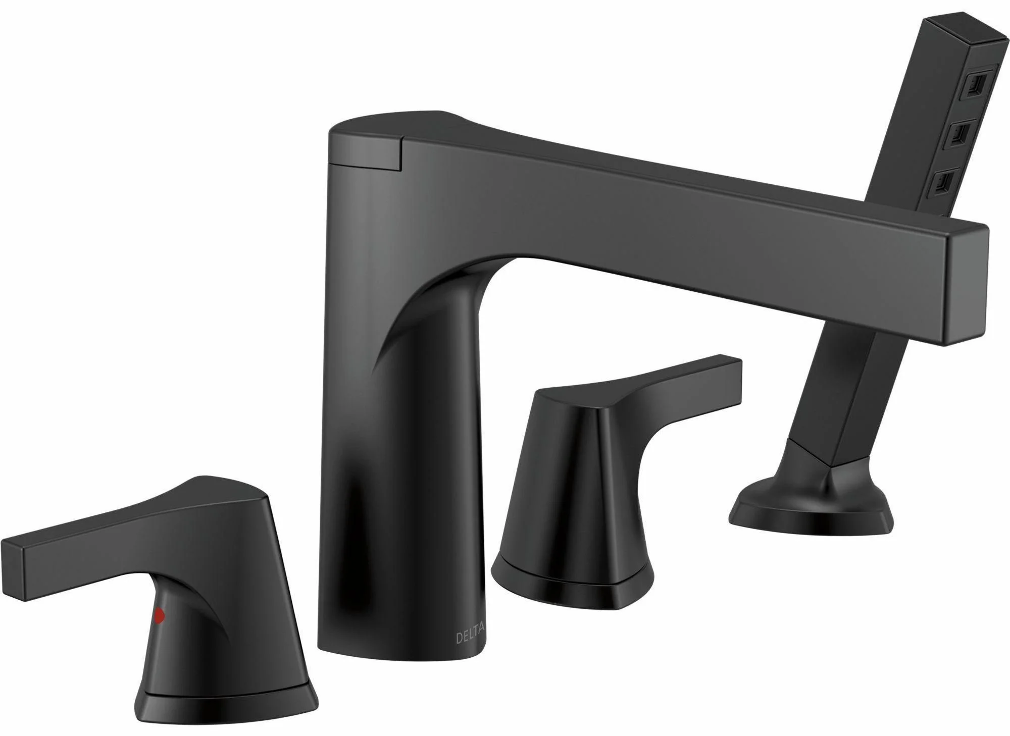 Zura Roman Tub Faucet Trim with Hand Shower - Matte Black T4774-BL Delta