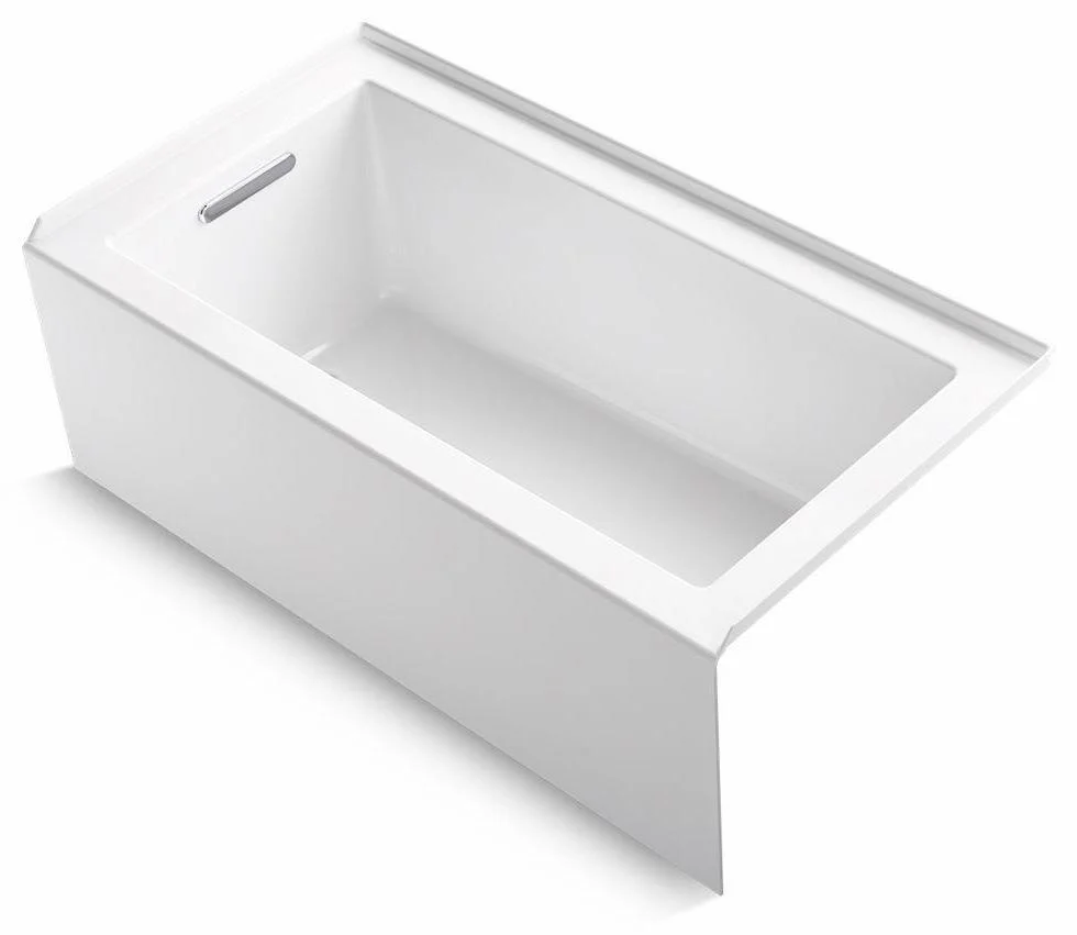Underscore Rectangle 60" x 32" Alcove Bath with Integral Apron/Flange and LH Drain - White 20202-LA-0 Kohler